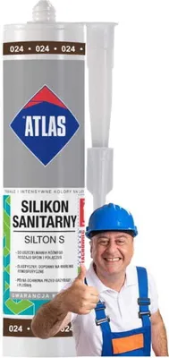 Zdjęcie produktu dla Atlas Silikon elastyczny sanitarny 280 ml ciemny brąz