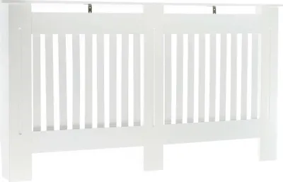 Produktbild von Toboli kryt radiátora biely 172 x 19 x 82 cm, kryt radiátora z MDF, drevený obklad na radiátory v lamelovom vzhľade