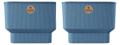 Productafbeelding van Vyveo - Bloempot Ciro - Set van 2 - Blauw - 31x24 cm