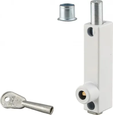 Image de Verrou à clé pour fenêtre et porte, blanc, 1 clé - THIRARD