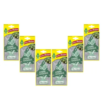 Obrázek produktu pro Parfém do auta Arbre Magique, příjemná a osvěžující vůně, vydrží až 7 týdnů, vyrobeno v Itálii, balení po 6 kusech, Green Apple