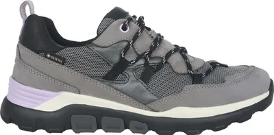 A side view of a single women's hiking sneaker.