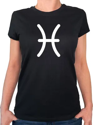 Produktbild von Huuraa Damen T-Shirt Fische Sternzeichen Zeichen XL Black Bio Baumwolle Fairtrade Damenshirt Geschenkidee