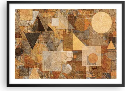 Produktbild von Gerahmtes Poster - Schwarzer Rahmen - Abstraktion Figuren Geometrisch - 70x50 cm - Wand Bild - Wanddeko - Wandbilder - Kunstposter - Wandposter - Bilderrahmen - Bilder - Kunstdruck - P2BAA70x50-4387