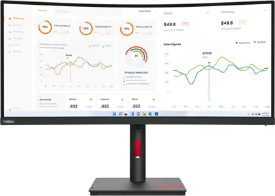 Image de Lenovo ThinkVision T34w30 Moniteur LED incurvé WQHD VA 21:9 3440x1440 60Hz