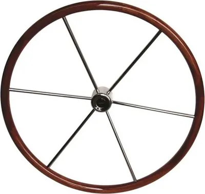 Imagen del producto de Volante de acero inoxidable VETUS, diámetro 810 mm, con revestimiento de caoba. | KW81