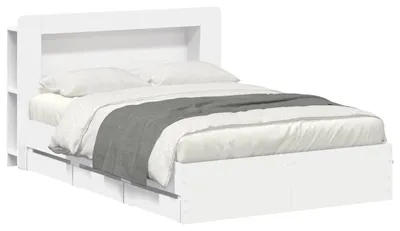 Obrázek produktu pro Rám postele s úložným prostorem s čelo Bílá 150 x 200 cm
