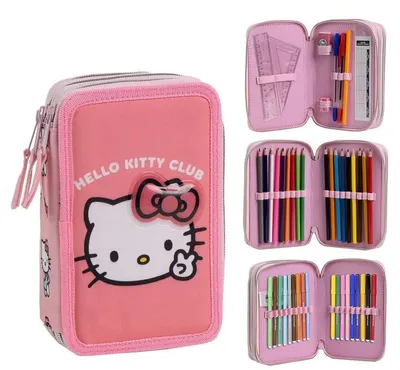 Obrázek produktu pro Penál Hello Kitty s náplní – školní penál a krabička na tužky s příslušenstvím
