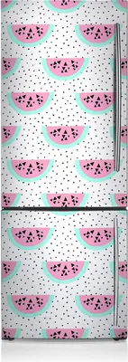 Produktbild von Magnetfolie Magnete Küche Kühlschrank Dekoration 70x190 cm - Wassermelonen und Punkte