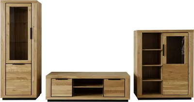 Produktbild von Wohnwand >Greno< (3-teilig) in Wildeiche - 347x200x54 (BxHxT)