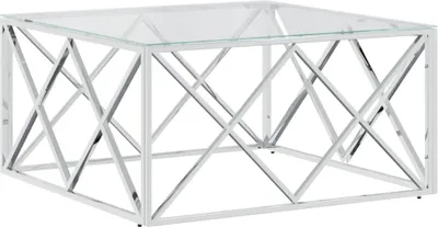 Produktbild von vidaXL Couchtisch 80x80x40 cm Edelstahl und Glas