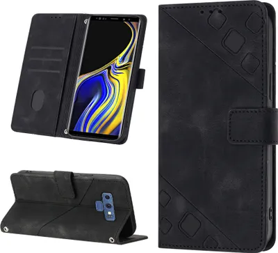 Obrázek produktu pro Pouzdro pro Samsung Galaxy Note 9 vyražené Flip kožené peněženkové pouzdro s funkcí stojánku černé
