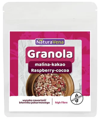 GRANOLA MALINA-KAKAO BEZGLUTENOWA 200 g - NATURAVENA