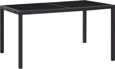 Obrázok produktu pre vidaXL 7-dielny záhradný jedálenský set Poly Rattan Black