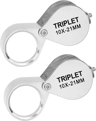 Produktbild von Juwelierslupe 10x Vergrößerung, 2 Stück, faltbar, mit 10 Schmuckbeuteln, kompakt für die Schmuckinspektion