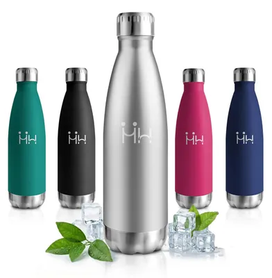 Imagen del producto de Botella térmica de 750 ml, botella de agua de acero inoxidable de doble pared, libre de BPA, a prueba de fugas, apta para bebidas carbonatadas, ideal para la escuela, el gimnasio, correr y otras actividades