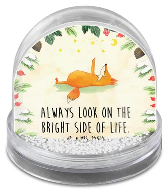 Produktbild von Mr. & Mrs. Panda Schneekugel Weihnachten Fuchs Sterne - Naturpapier - Geschenk, dekoartikel, Positiv, Optimistisch, Weihnachts, Mond, schnee kugel, Spruch, Deko