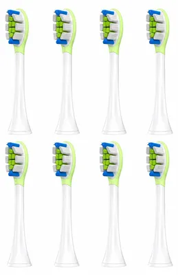 Immagine prodotto di INF Testine di ricambio per spazzolino elettrico sonico, compatibili con Philips HX369, 8 pezzi Verde