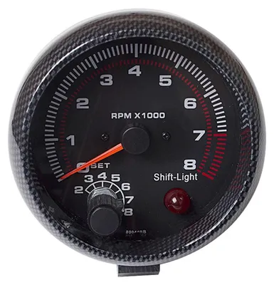 Obrázek produktu pro 3.75'' automobilový univerzální tachometr z uhlíkových vláken bílý Inter Shift Light 0-8000 RPM