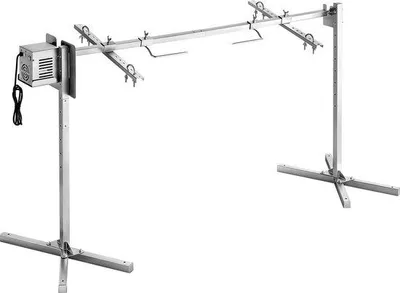 Obrázek produktu pro Elektrická sada pro gril s rotisem, 220-240 V, 8 nastavení, sada pro grilování s rotisem, nosnost 60 kg, motor 38 W, konstrukce z nerezové oceli, vhodná pro venkovní použití