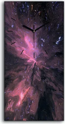 Produktbild von Dekor Leinwand Uhr Wandbilder 30x60 Kunst Abstrakte violette Aquarellfarbe - schwarze Hände