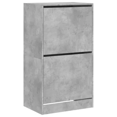 Immagine prodotto di Scarpiera 2 Cassetti Ribaltabili Grigio Cemento 60x42x108 cm
