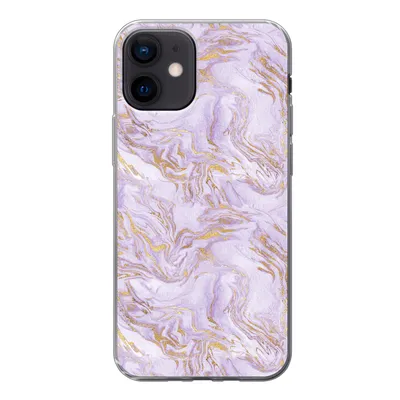 Produktbild von MuchoWow® Handyhülle Schutzhülle Hülle für iPhone 12 Abstrakt - Marmor - Gold - Muster Silikon Softcase Handy Hülle - Schutzhülle