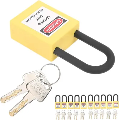 Lockout Tagout Sicherheitsschloss-Sets - 10 Stück Nylon Vorhängeschloss mit Schlüsseln zur Gerätesicherung