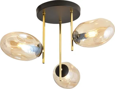 Immagine prodotto di Lampadario ARGO nero-oro-miele 3xE14x40W in metallo, dimensioni: 33x38x38 cm, IP20, Emibig
