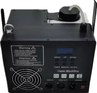 Obrázek produktu pro Mlhový stroj, výkon 500 W, dálkové ovládání DMX, model se 6 tlačítky menu, zástrčka EU