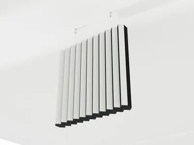 Immagine prodotto di Confezione da 2 – Pannelli acustici sospesi per soffitti con set di fissaggio | Assorbimento – Diffusione – Riflessione | Nuvola acustica per soffitti | [BUFLER | Bianco]