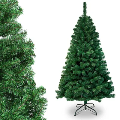 Obrázek produktu pro Jayseuw 210cm umělý vánoční stromek, vánoční stromek s kovovým stojanem, vánoční stromek 900 tipů PVC jehličí, umělý vánoční stromek skládací systém zelený