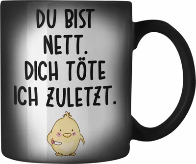 Produktbild von Trendation - Lustige Farbwechsel Zauber-Tasse Kollege Kollegin Geschenk Lustiger Spruch Karabiner Farbwechsel Zauber-Tasse Edelstahl Sprüche Sarkasmus Farbwechsel Zauber-Tassen mit Sprüchen (Schwarz)