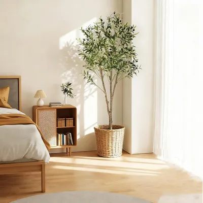 Image de Arbre d'olivier artificiel, 180 cm, pour intérieur et extérieur