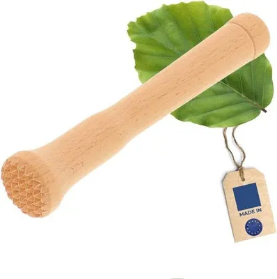 Obrázek produktu pro Dřevěný koktejlový mixér na caipirinhu a nápoje – 15cm barový mixér pro malé sklenice