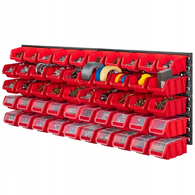 Produktbild von KADAX Werkstattregal, 116x39cm Werkzeugwandregal aus robustem Kunststoff, UV-Resistentes Lagersystem