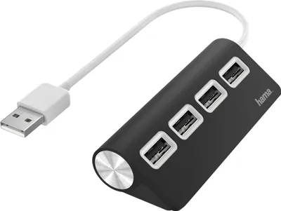 Produktbild von hama USB 2.0 Hub 4 Port schwarz