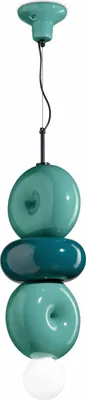 Produktbild von Pendelleuchte Keramik E27 B: 25 cm Türkis Petrol Retro Keramiklampe