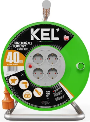 Produktbild von Plastrol Kabeltrommel STANDARD LINE, SCHUKO; 4x2p+Z; IP20; 10A; H05VV-F; 3x1,5; 40m; orangefarben (W-97541)