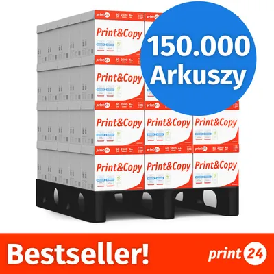 Zdjęcie produktu dla NOWOŚĆ: print24 Papier do drukarek i kopiarek, 150000 arkuszy, 60 x 2500, A4, Premium, ekstra biały, CIE 160, Zwycięzca testów, Certyfikat PEFC