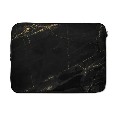 Produktbild von MuchoWow® Laptop Hülle 14 Zollkontrastreicher-schwarz-gold Laptoptasche - Laptoptasche - Stoßsicher - Schutzhaube