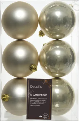 Produktbild von Weihnachtskugeln Kunststoff 8cm 6 Stück - Perle