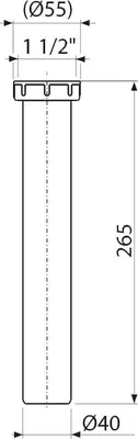 Produktbild von Alcadrain Verstellrohr mit einer Überwurfmutter 6/4" DN40