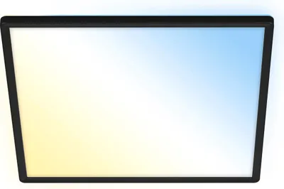 Zdjęcie produktu dla Panel LED BRILONER SLIM, zdalne sterowanie, możliwość ściemniania, regulacja temperatury barwowej CCT, efekt podświetlenia, czarny, 42 x 42 x 2,9 cm