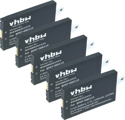 Produktbild von vhbw 5x Akku Ersatz für Datalogic BP07-000110, BP08-00011A für Barcodescanner POS (1100 mAh, 3,7 V, Li-Ion)