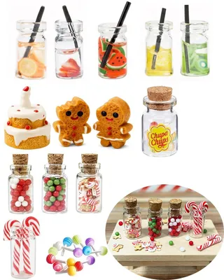 13 Miniaturfiguren für Weihnachten, Schneekugel mit Dorfszene, Deko