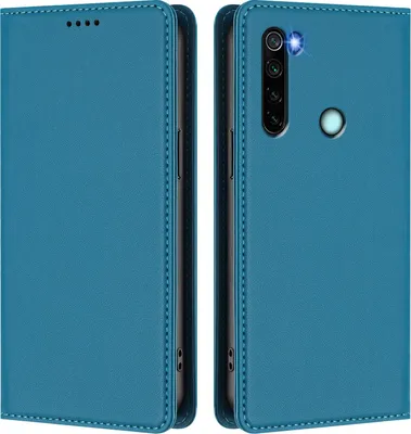 Image de Etui en cuir pour Xiaomi Redmi Note 8, étui magnétique en cuirPolyuréthaneavec support Lake bleu
