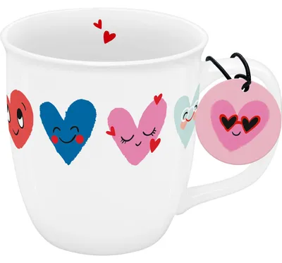 Produktbild von Sheepworld Tasse Porzellan Motiv Herzen 320 ml spülmaschinen- und mikrowellengeeignet