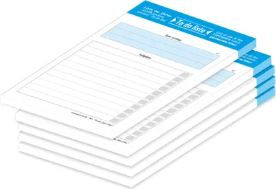 Immagine prodotto di PRICARO Lista delle cose da fare "Typo blu", A6, 5 pezzi