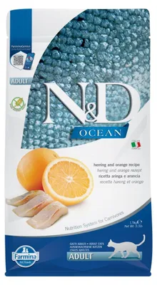 Zdjęcie produktu dla Farmina Pet Food N&D Ocean Herring & Orange, Dorosły, Każda rasa, Śledź, 10 kg, Nie zawiera ziarna